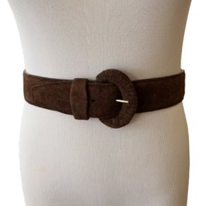 Chocolate Brown  Suede Women's Belt by All Week Long- small (32” long) w/buckle